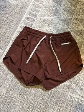 Vuori Women's Maroon Athletic Drawstring Shorts